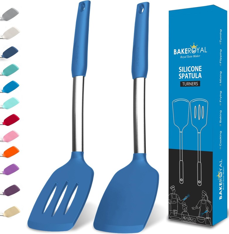 BakeRoyal Silicone Spatula Set - Turner Spatulas Silicone Heat Resistant 600