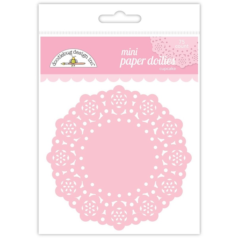 Doodlebug Mini Doilies 3" 75/Pkg, Cupcake 3x3 inch,