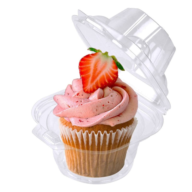 150 Pack Individual Cupcake Containers Plastic Cupcake Boxes Cupcake Holders Sta gallery