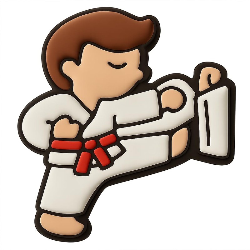 Karate Boy Breaking Board Cookie Cutter & Stamp, Fondant & Clay - 4x3.5 gallery