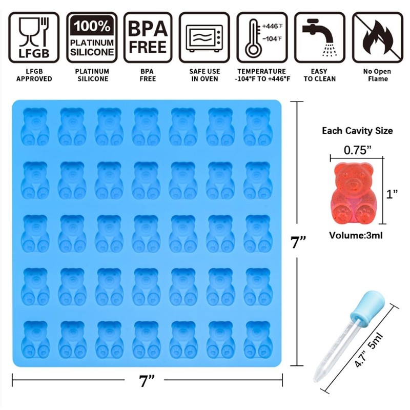 Gummy Bear Molds Candy Molds - 1 Inch Gummy Molds Bear Large Chocolate Molds ... gallery
