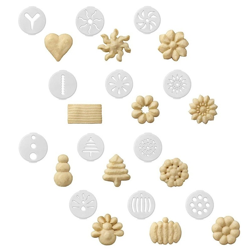Simple Success Ergonomic Handle Cookie Press with 12 Unique Design Discs for gallery