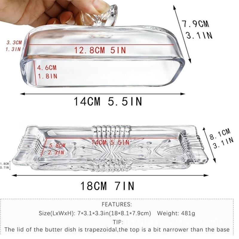 Butter Serving Tray Butter Container with Cover Dustproof Clear Butter Tray for gallery