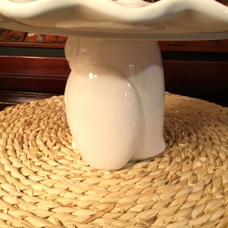 Owl Cake Stand White Ceramic Cupcakes Dessert Stand EUC gallery