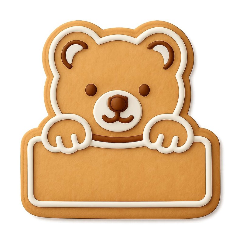 Cute Bear Peeking Cookie Cutter & Stamp – 4×3.7
