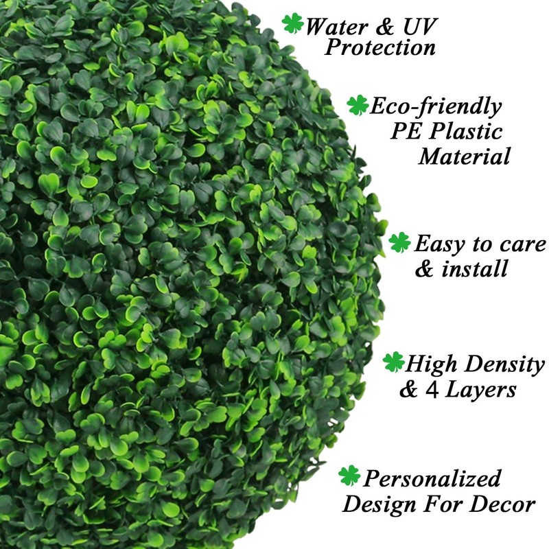 Sunnyglade 2 Pcs 7 Inch 4 Layers Artificial Plant Topiary Ball Faux Boxwood gallery