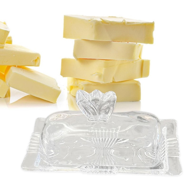 Butter Serving Tray Butter Container with Cover Dustproof Clear Butter Tray for