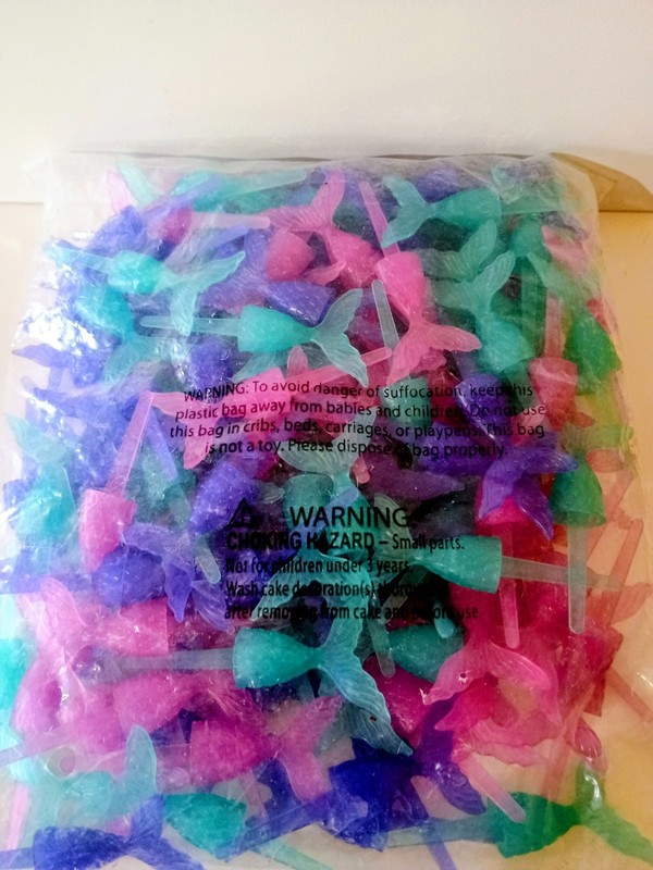 Decopac Decopics Mermaid Tail Purple Pink Teal Bag Of 144 Cupcakes Decorations gallery