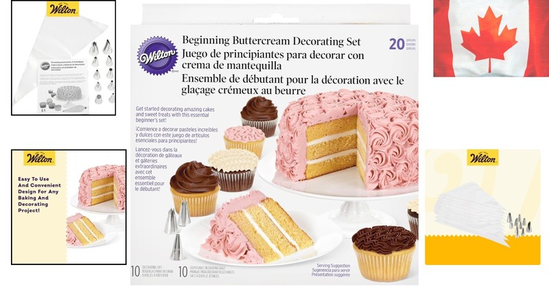 Ultimate Buttercream Cake Decorating Set - 20 Durable Stainless Steel Tips gallery