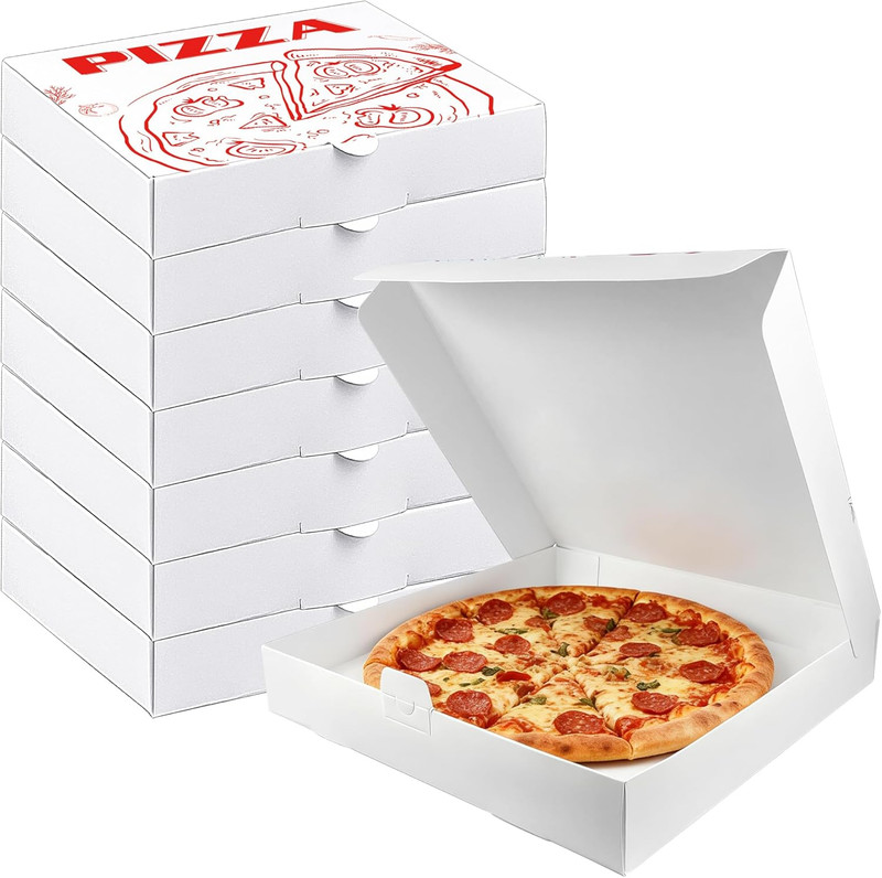 8 PCS White 12X12X1.9 Inch Pizza Boxes for Storing Pizzas Cakes Pastries Cookie