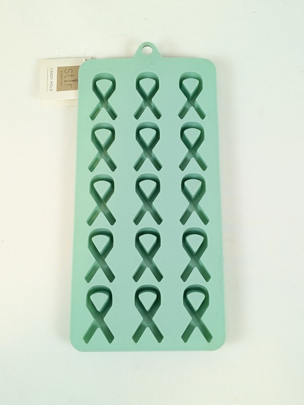 Awareness Ribbon Candy Mold Silicone Tray Stir Everyday Green Teal Baking Mold