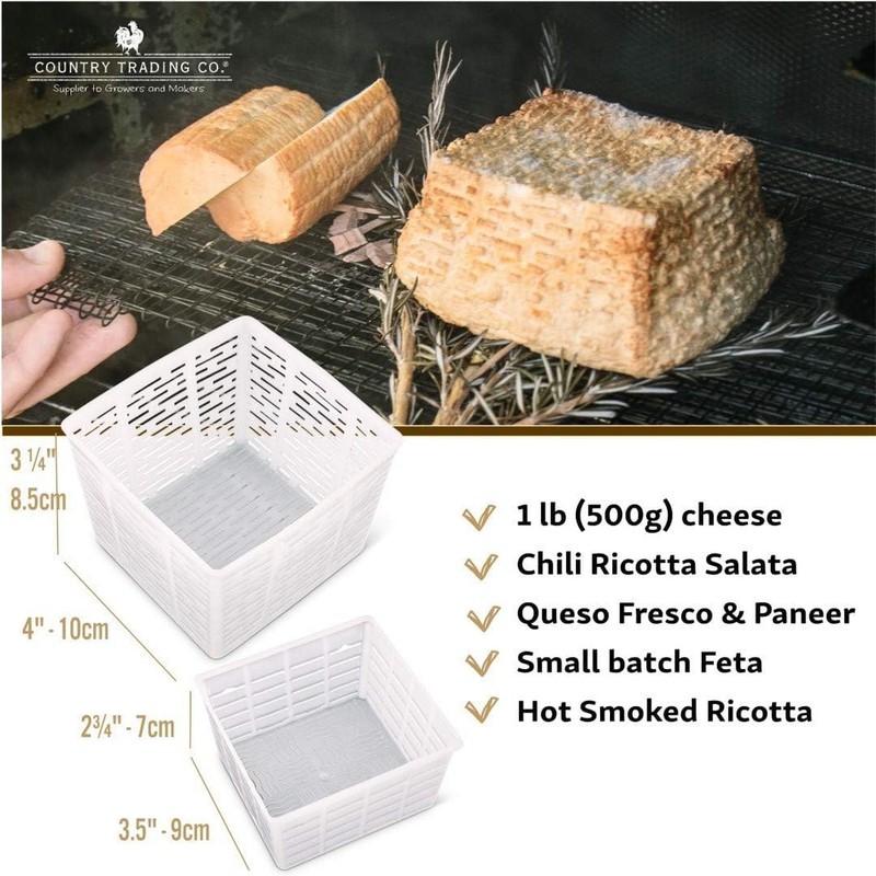 Cheesemaking Molds - Ricotta Cheese Draining Baskets for Home Cheese making M... gallery