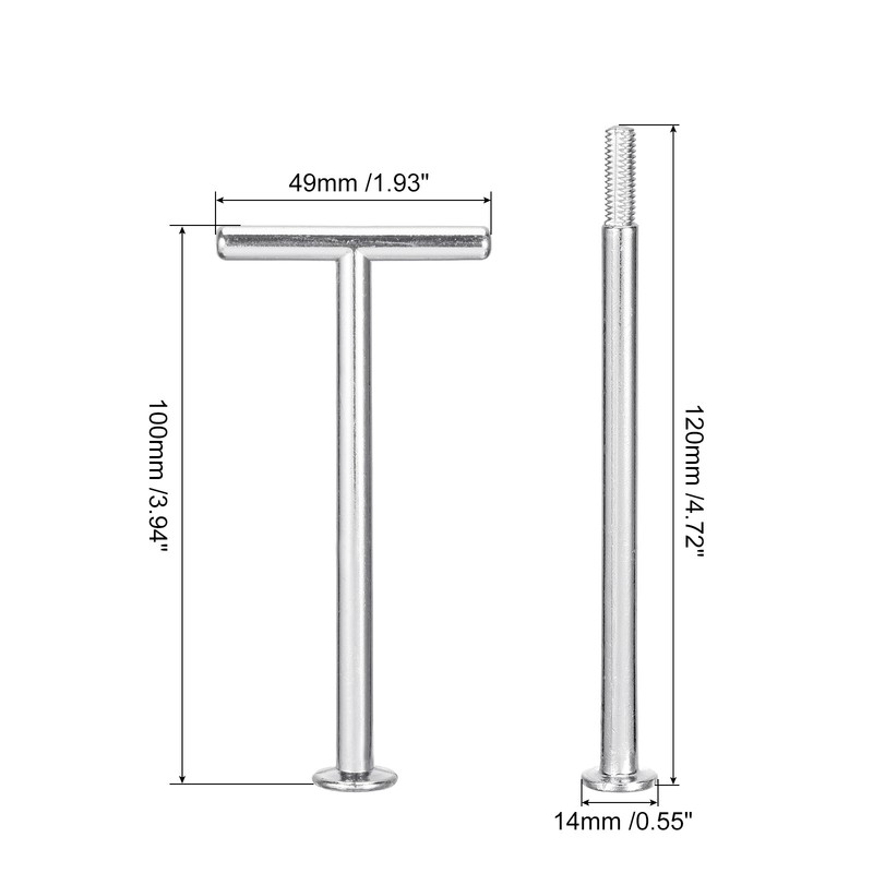 4 Set 3-Tier Cupcake Stand Hardware Fittings for Cake Stand T Shape Silver gallery
