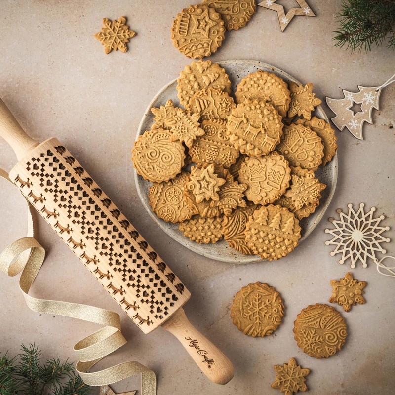 SCANDINAVIAN CHRISTMAS Embossing Rolling Pin Embossing Rolling Pin With Chris... gallery