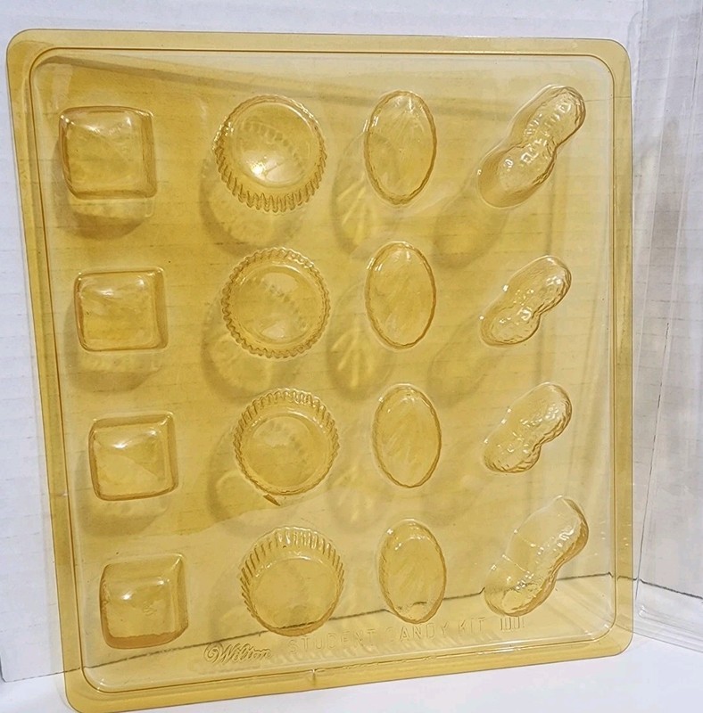 5 Plastic Candy Molds Various Shapes - Peanut Butter Cup, Lollipop, Fancy Chocol gallery