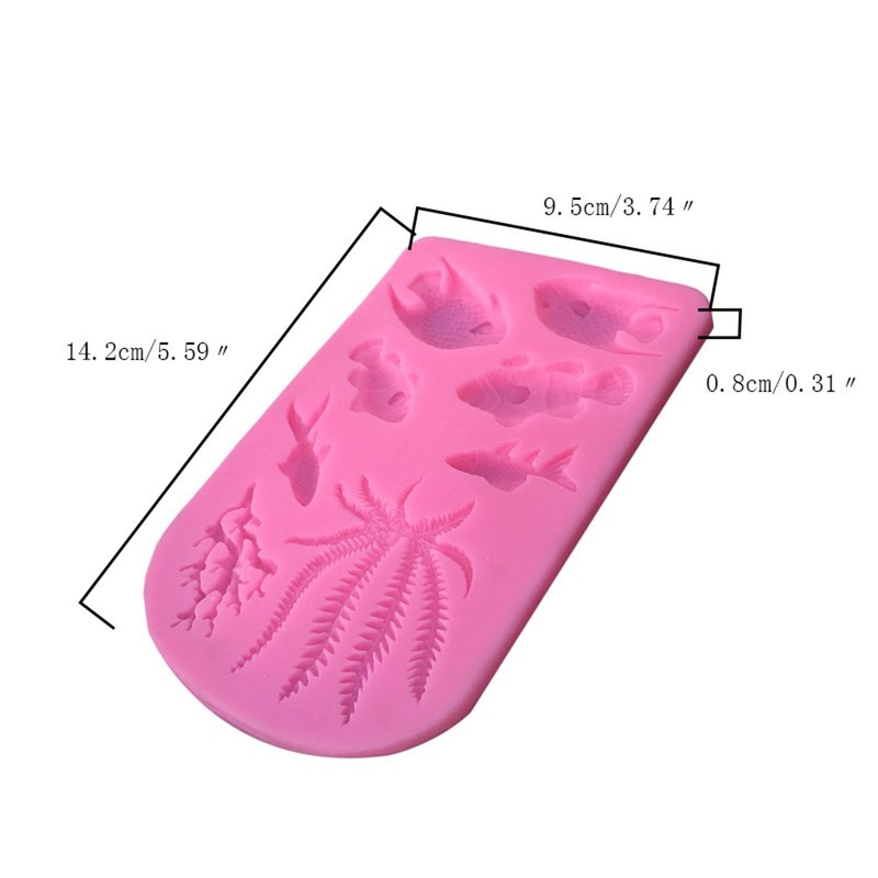 DIY Fish Coral Silicone Fondant Mold Beach Sea Cake Chocolate Icing Mould Decor gallery