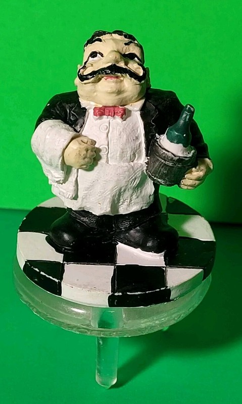 1995 Boston Warehouse Cake Cheese Topper Italian Waiter Chef Porcelain Figure