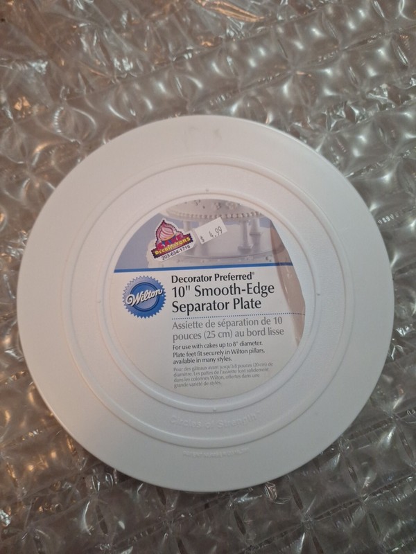 WILTON ~ Decorator Perferred~10" Smooth-Edge Separator Plate~#302-4103~Wedding
