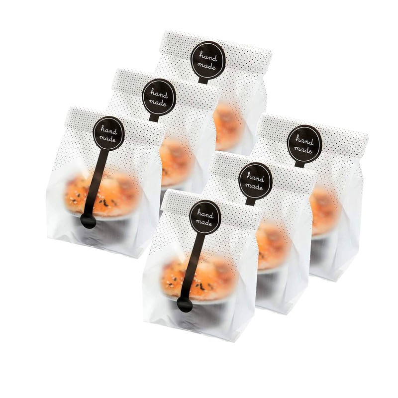 200pcs Translucent Plastic Bags, Cellophane Bags with 200Pcs Hand Made Sticke…