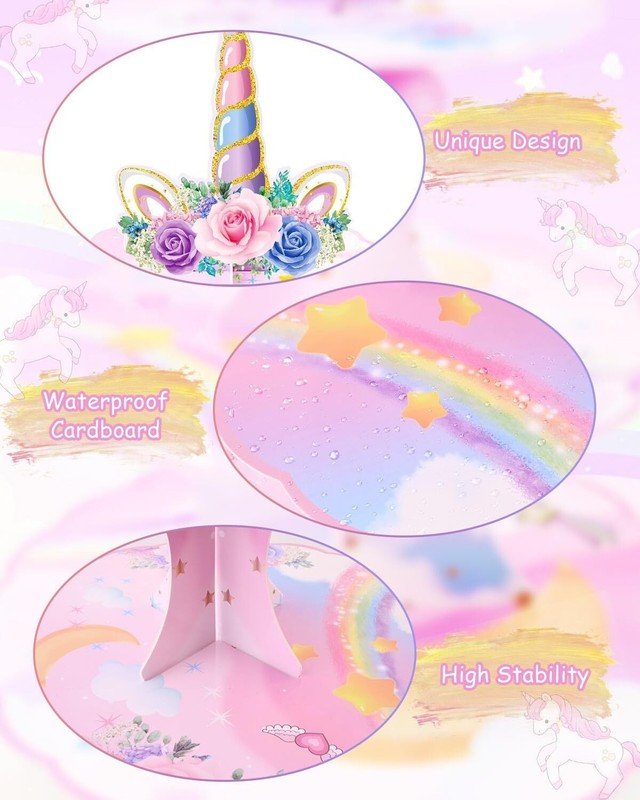 2 Pack Mermaid Cupcake Stands,3-Tier Under The Sea Mermaid Tail Toppers gallery