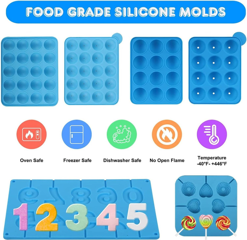 554PCS Cake Pop Maker Kit - Silicone Lollipop Molds Baking Supplies with 3 Tier gallery