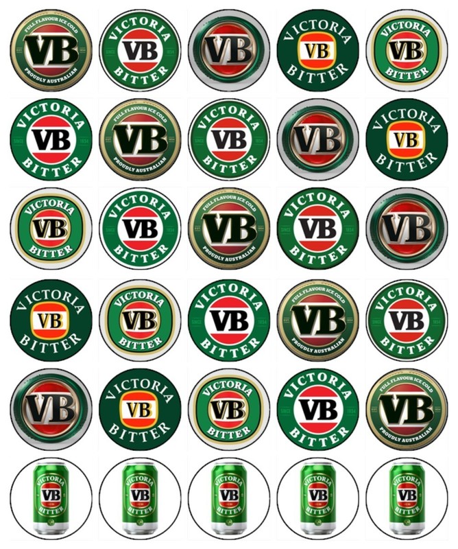 Beer Theme Cake & Cupcake Toppers Edible Wafer – VB Beer Birthday Decorations gallery