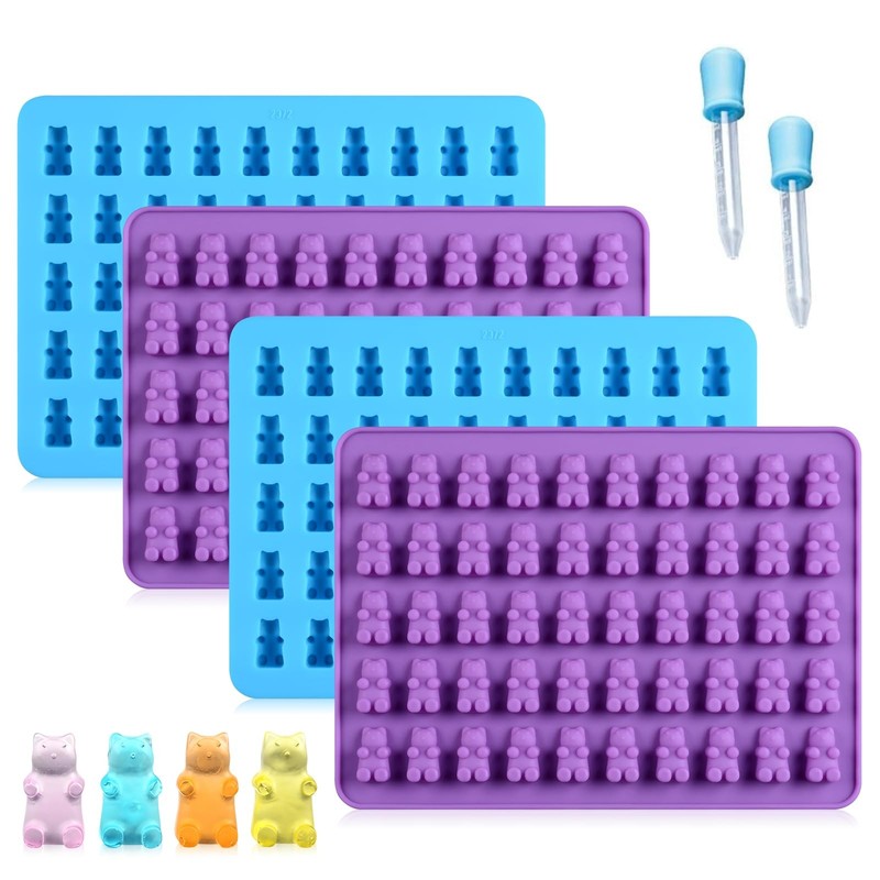 Gummy Molds Bear Candy Silicone – Mini Size Chocolate Gummy Molds with 2 Drop