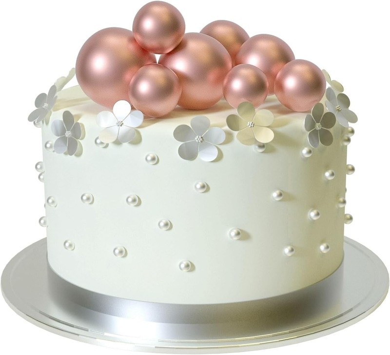 20 Pcs Ball Cake Topper Decorations Mini Balloons Cake Topper Sticks Rose Gold gallery