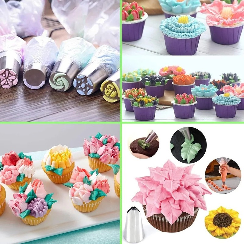 27pcs Russian Piping Tips Set Flower Tulip Nozzles Cake Pastry Decorating Kit gallery