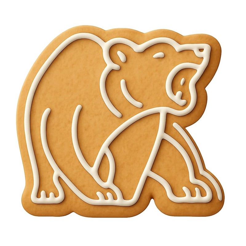 Roaring Eurasian Brown Bear Cookie Cutter & Stamp, Fondant, Clay – 4×3.9″