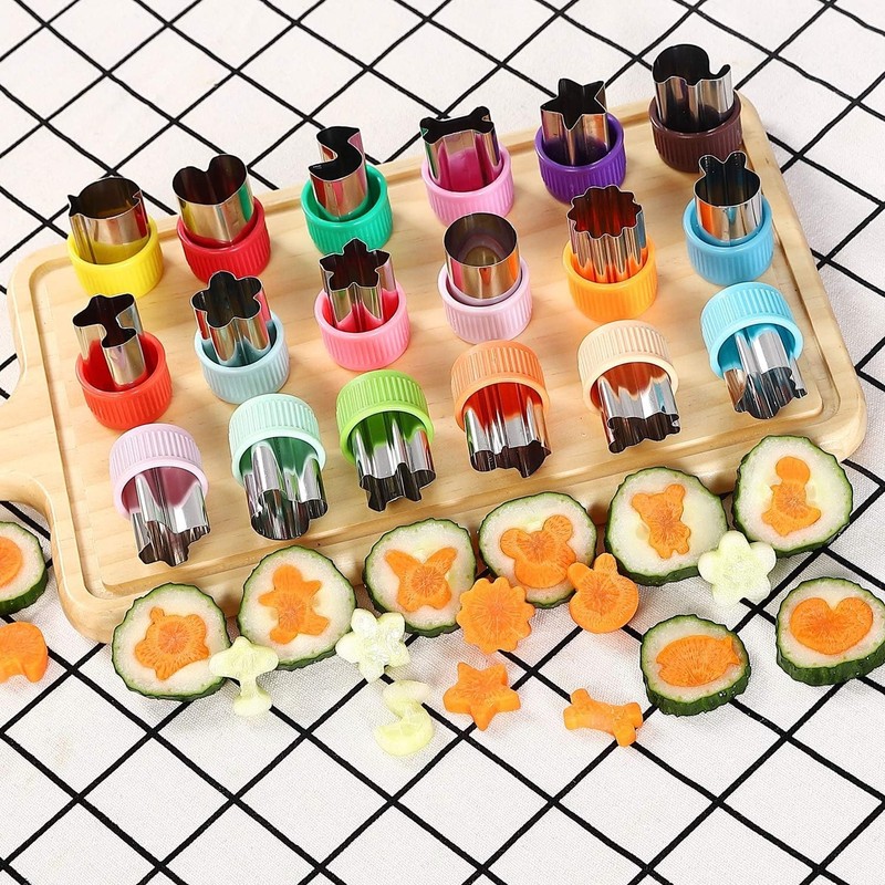 Cookie Cutters Set 18 Pcs Mini Shapes Stainless Steel Fruit Vegetable Pastry ... gallery