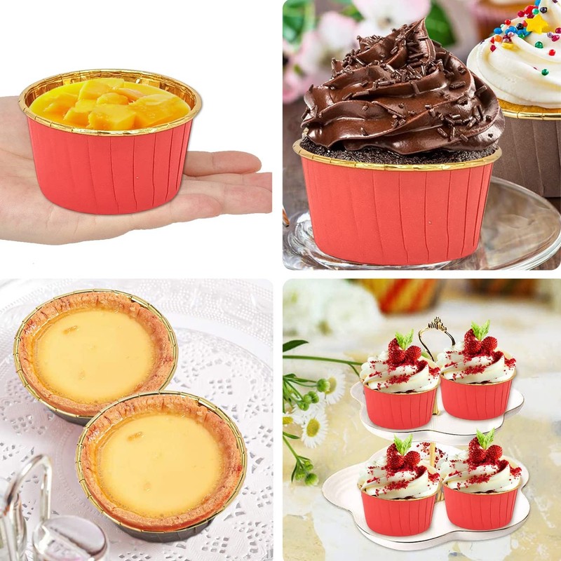 Large Cupcake Liners Baking Cups 50 Pack,5oz Foil Muffin Cups Muffin Tins,Dis... gallery