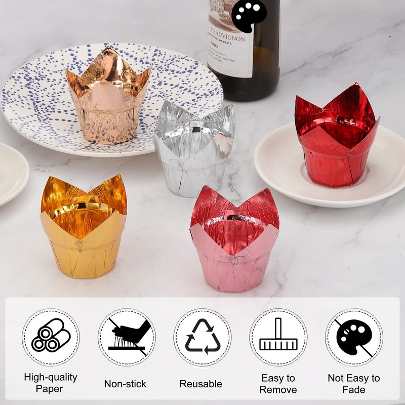 100Pcs Red Aluminum Print Cupcake Tulips gallery