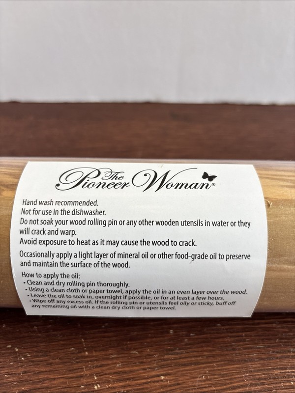 NEW PIONEER WOMAN OLIVE WOOD ROLLING PIN ~ VERY HARD TO FIND! NEW! gallery