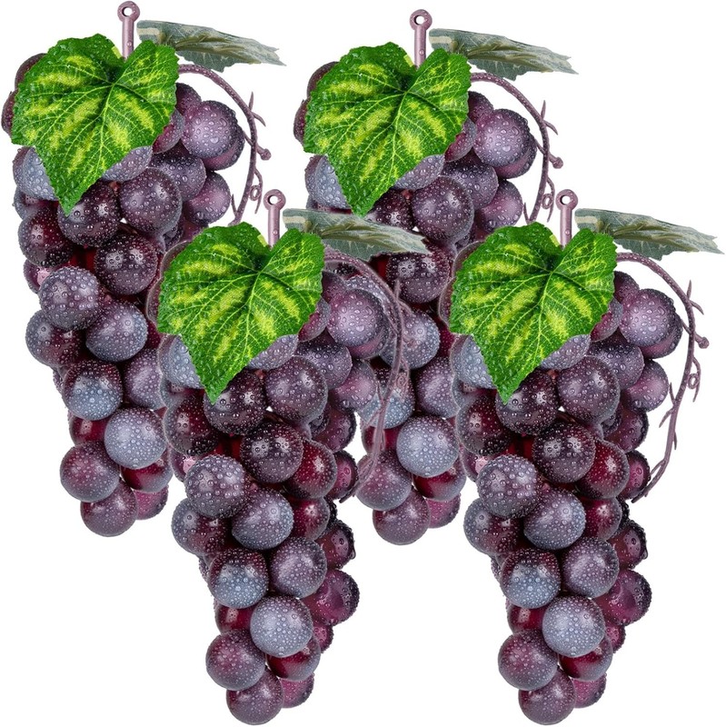 8 Bunches Plastic ple Grapes, Artificial Fake Grapes Lifelike