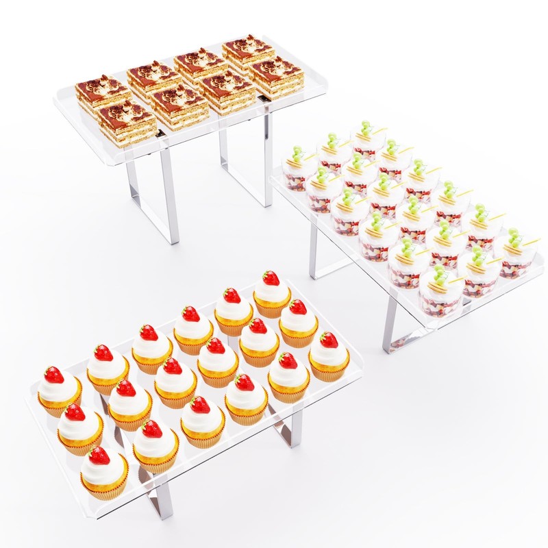 Bakzon 3 Pieces Cupcake Stand Holder, Clear Acrylic Dessert Table Display Set... gallery