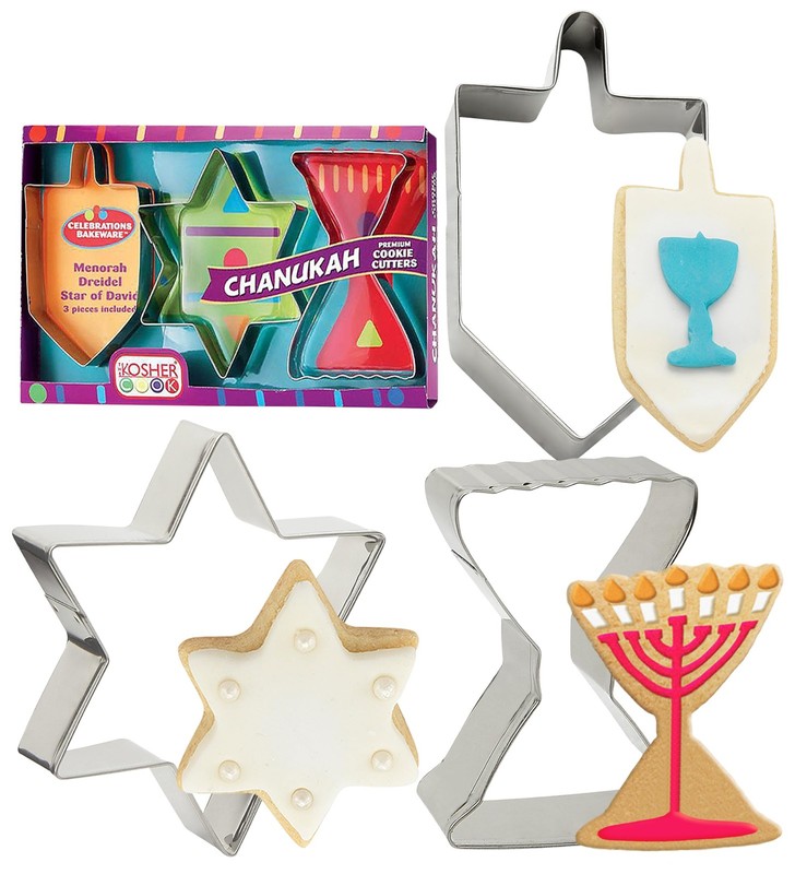 Hanukkah Cookie Cutters Stainless Steel Chanukah Cookie Cutters 3 Piece Set K