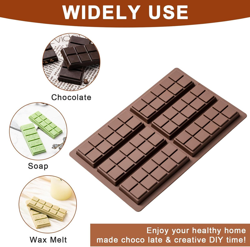 Husfunov Chocolate Bar Mold,Non-Stick Chocolate Molds, 100% Food Grade Silicone gallery