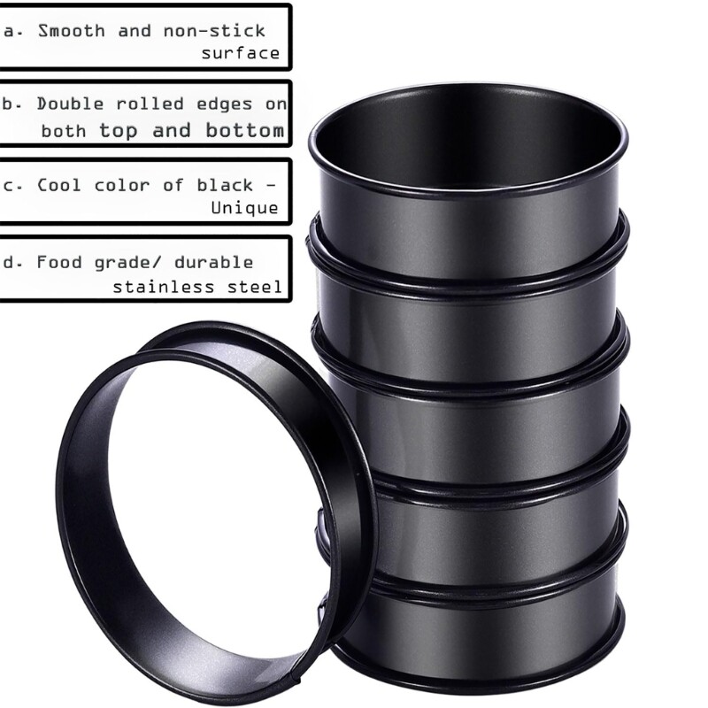 12 PCS Crumpet Molds Crumpet Rings English Muffin Rings Double Rolled Tart Rings gallery