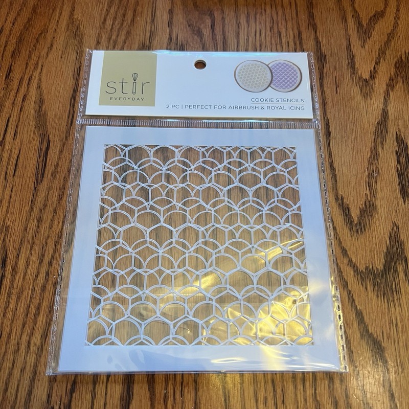 Stir 2 PC Cookie Stencils Perfect for Air Brush & Royal Icing Honeycomb NEW