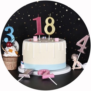 2.76 Inch Modern Blue 3 Number Birthday Candles, Blue Number Candles, Cake gallery