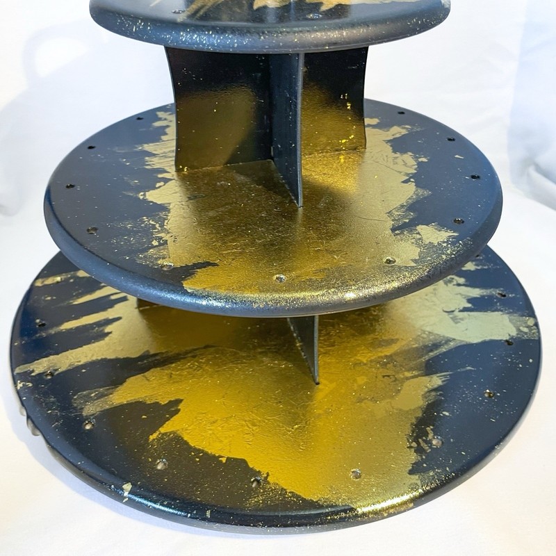 Hand Painted 3-Tier Cake Pop & Cupcake Stand, Round Plastic 12in Diameter gallery