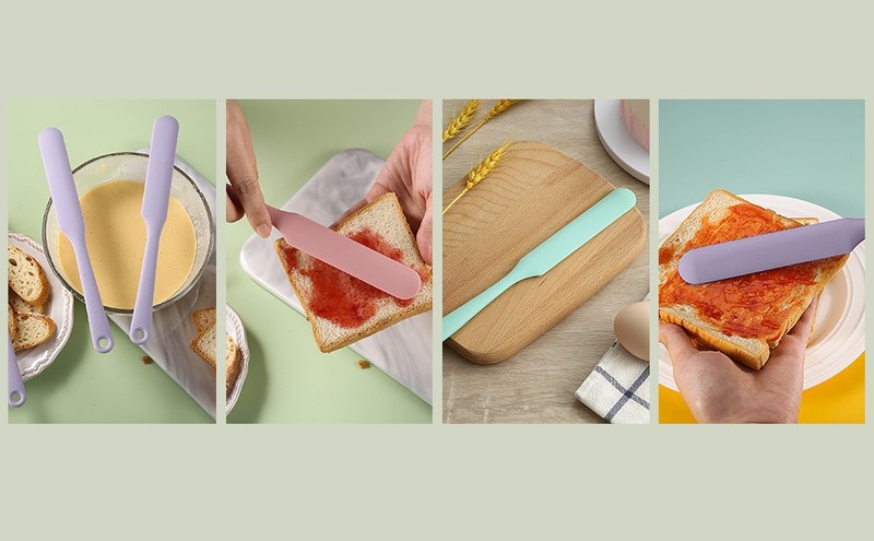 3Pcs Silicone Jar Spatula Long Handle Kitchen Spatulas for Mixing, gallery