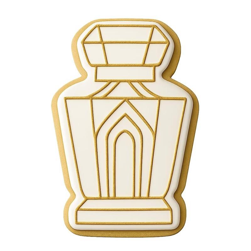 Art Deco Perfume Bottle Cookie Cutter & Stamp, Fondant & Clay - 4x2.5 gallery