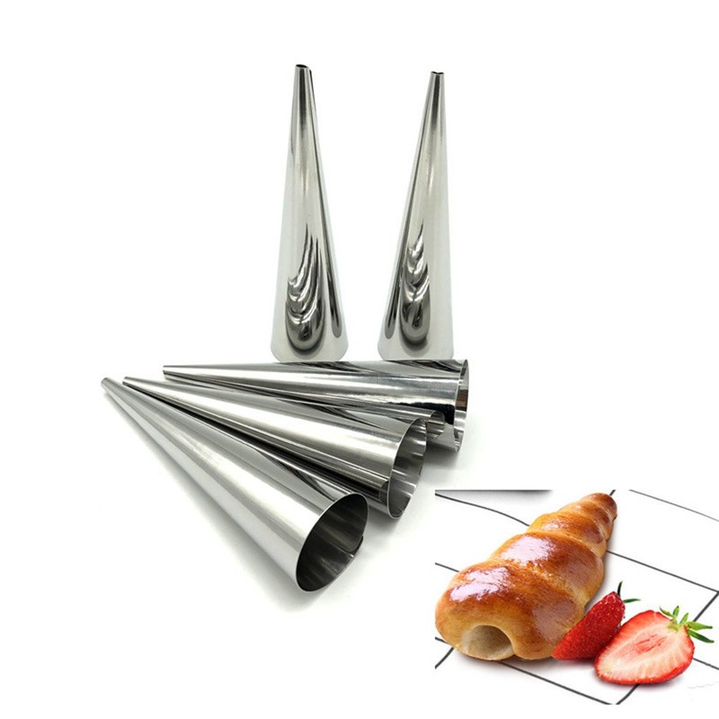 18Pcs Reusable Stainless Steel Croissant Tube Baking Tool for Home Silver gallery