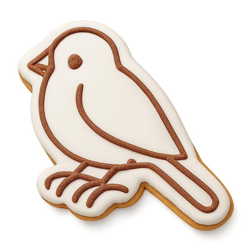 Resting Finch Cookie Cutter & Stamp, Fondant & Clay – 4×2.7
