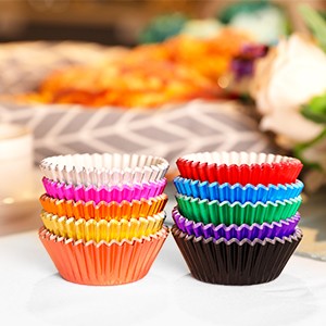 200 Pieces Foil Cupcake Liners Standard Size Metallic Cupcake Liners Paper gallery