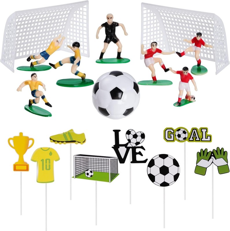 18 Pieces Soccer Cake Topper Decorations Soccer Ball Cupcake Topper Soccer