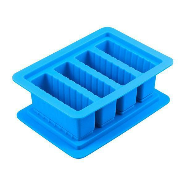 Heavy Duty Silicone Butter Mold Tray with Lid 4 Cavities Rectangle Container gallery