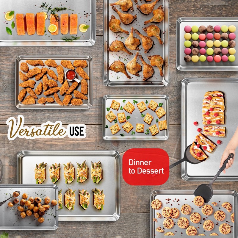Eatex Aluminum Baking Sheet Set 6 Pack Cookie Sheet Set 18 X 13 Steel Baking gallery